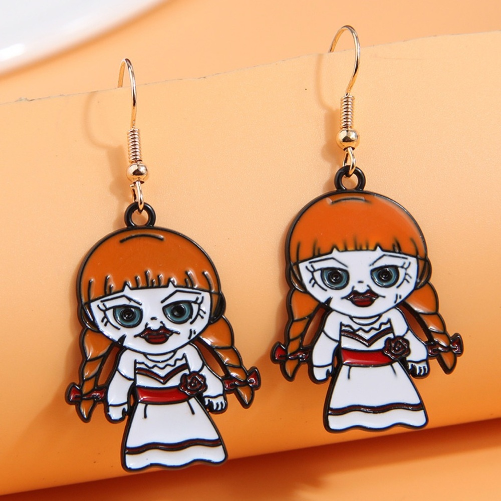 3 For $35 Annabelle Drop Dangle Hook  Character Earrings Halloween Horror